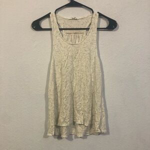 Jack by BB Dakota White Black Speckled Racerback Tank Top